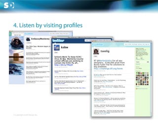4. Listen by visiting pro les




© Copyright Scott Design Inc.
 