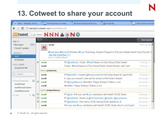 13. Cotweet to share your account




29   © Novell, Inc. All rights reserved.
 