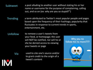 a post alluding to another user without stating his or her
name or username for the purpose of complaining, calling
out, a...