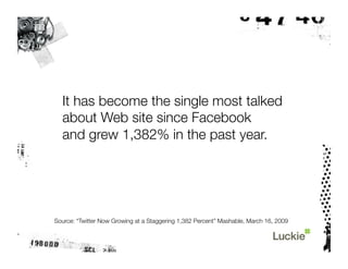Then Twitter grew 43% with the
addition of just one user.
 