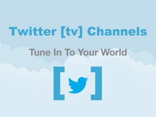 Twitter [tv] Channels
Tune In To Your World

[ ] 	
  

 