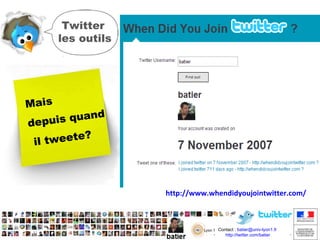 21 Janvier 2010 Mais Twitter ça se pirate? http://help.twitter.com/forums/10713/entries/31796 Quelques rêgles de sécurité proposées par twitter 