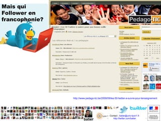 Twitter  pour suivre une  conférence Les  hashtags  : ce sont des mots clés repérables grâce au signe   #   devant le mot.  #vivaldi09 vous permet de cliquer sur le mot clé et de retrouver tous les  tweets mentionnant ce hashtag  http://www.web-marketing-pros.com/web-marketing-blog/2010/02/how-to-use-twitter-hashtags-a-guide-for-internet-marketers/ +  d’info 