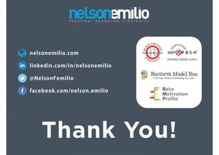 nelsonemilio.com
@NelsonFemilio
facebook.com/nelson.emilio
linkedin.com/in/nelsonemilio
 
