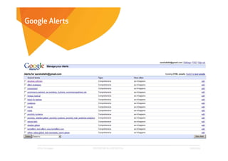 Google Alerts




   Affect Strategies   PROPRIETARY & CONFIDENTIAL   6/26/2009
 