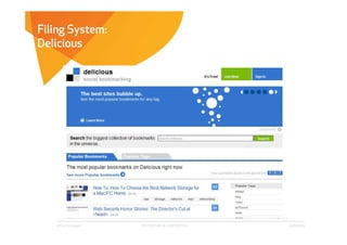 Filing System:
Delicious




   Affect Strategies   PROPRIETARY & CONFIDENTIAL   6/26/2009
 