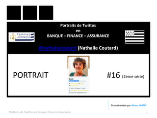 Portraits de Twittos
en
BANQUE – FINANCE – ASSURANCE
@nathaliecoutard (Nathalie Coutard)
Portraits de Twittos en Banque Finance Assurance 1
PORTRAIT #16 (2eme série)
Portrait réalisé par Alban JARRY
 