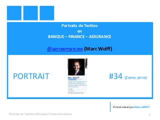 Portraits de Twittos
en
BANQUE – FINANCE – ASSURANCE
@aerowmarcow (Marc Wolff)
Portraits de Twittos en Banque Finance Assurance 1
PORTRAIT #34 (2eme série)
Portrait réalisé par Alban JARRY
 