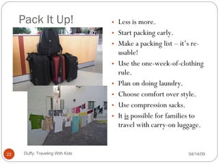 Pack Up Routine Slides Traveling With Kids Presentation | PPT