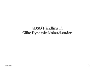 24/01/2017 23
vDSO Handling in
Glibc Dynamic Linker/Loader
 