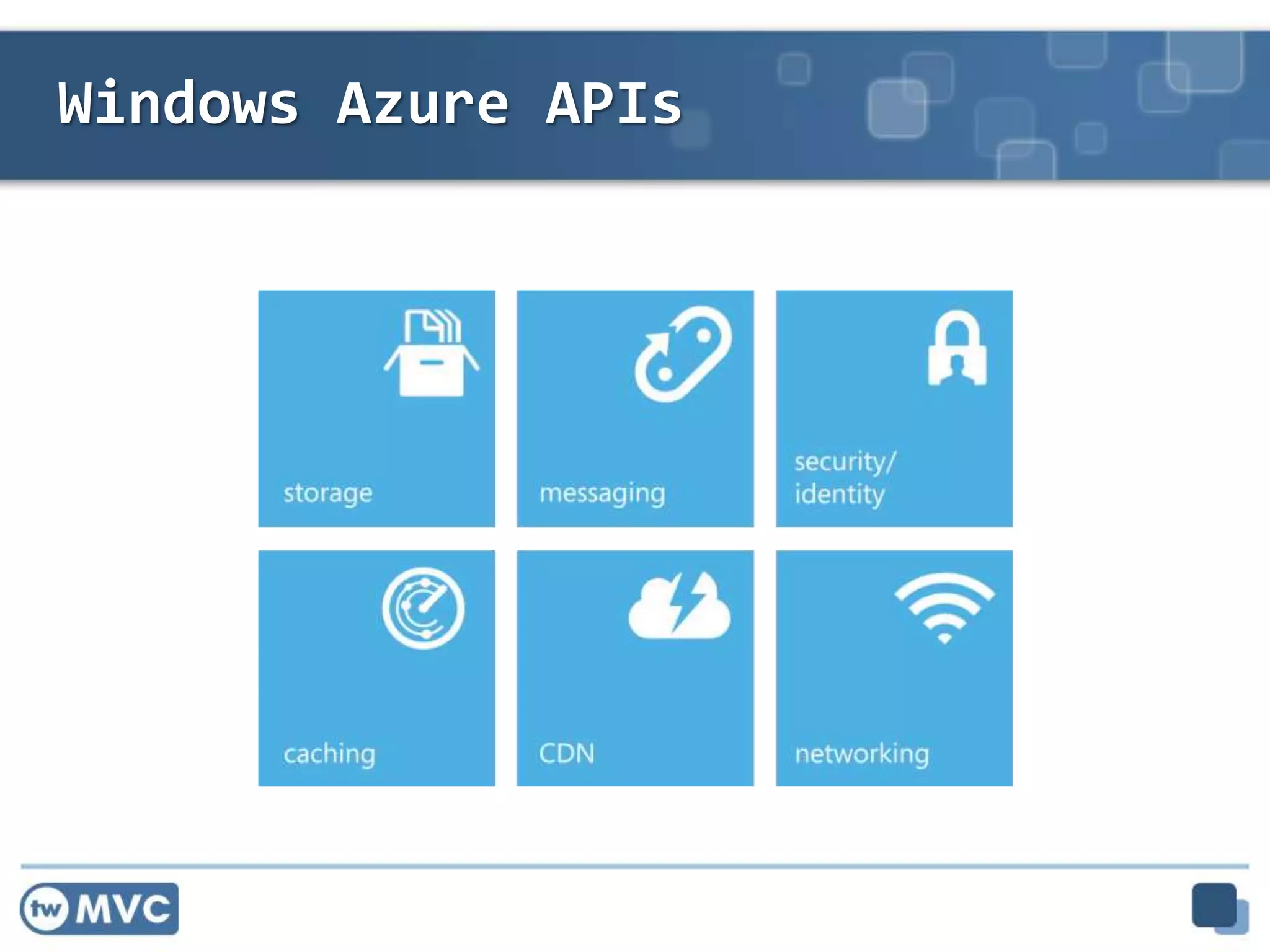 Windows Azure APIs
 