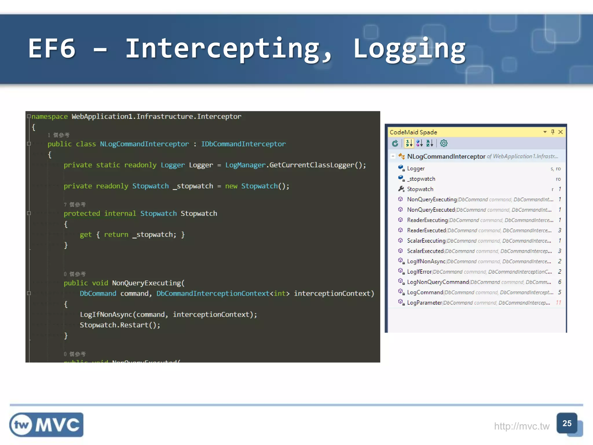 http://mvc.tw
EF6 – Intercepting, Logging
25
 