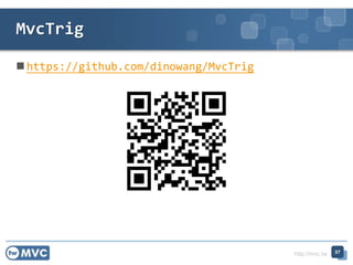 http://mvc.tw
? https://github.com/dinowang/MvcTrig
MvcTrig
57
 