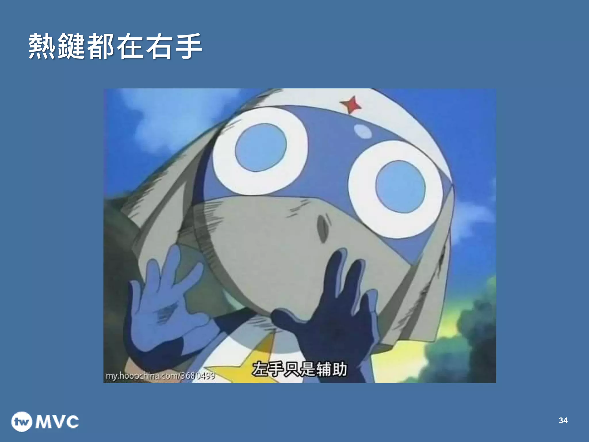 熱鍵都在右手
34
 