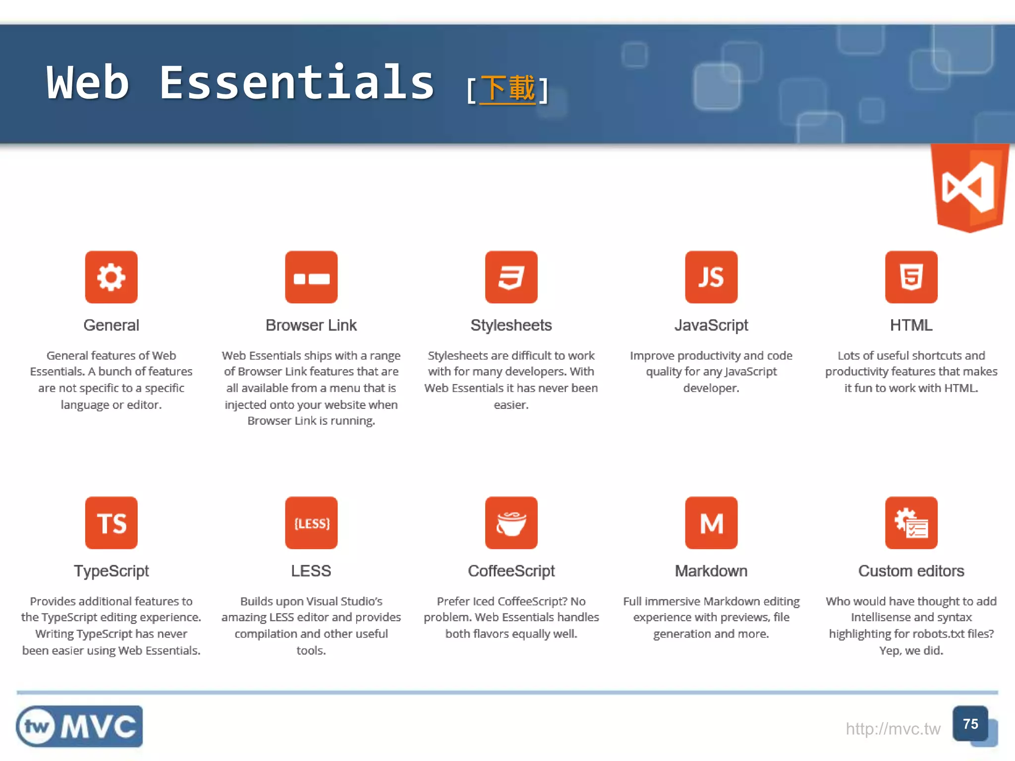 http://mvc.tw
Web Essentials [下載]
75
 
