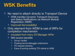 Windows Filtering Platform And Winsock Kernel | PPT