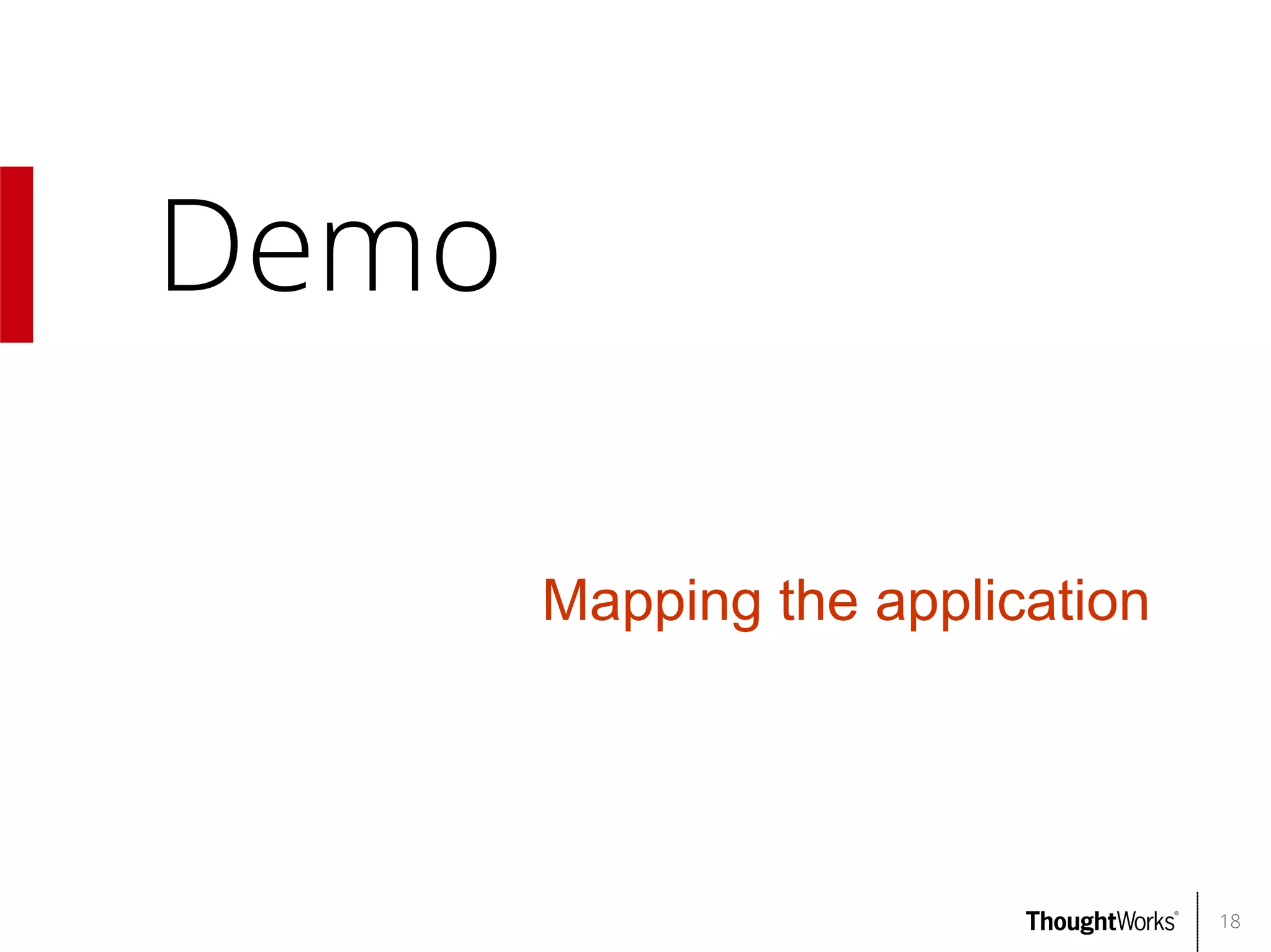 Demo
Mapping the application

18

 