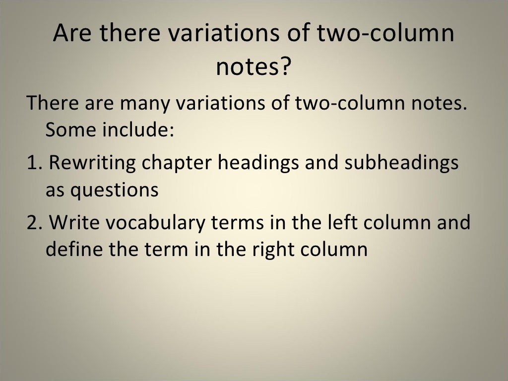 Two Column Notes Made Easy