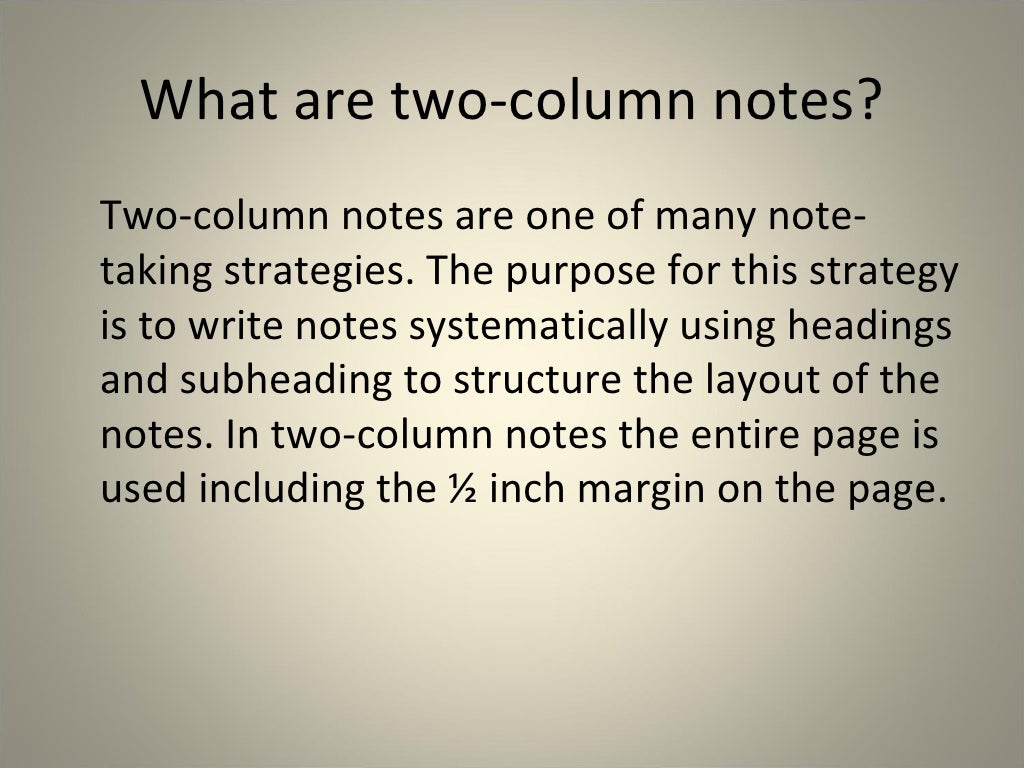 Two Column Notes Made Easy