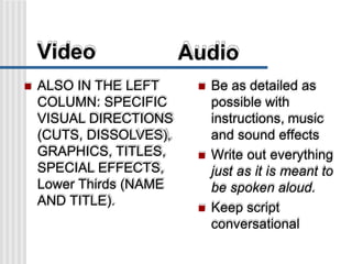 Two Column Script Format | PPTX