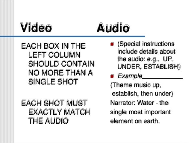 Two Column Script Format