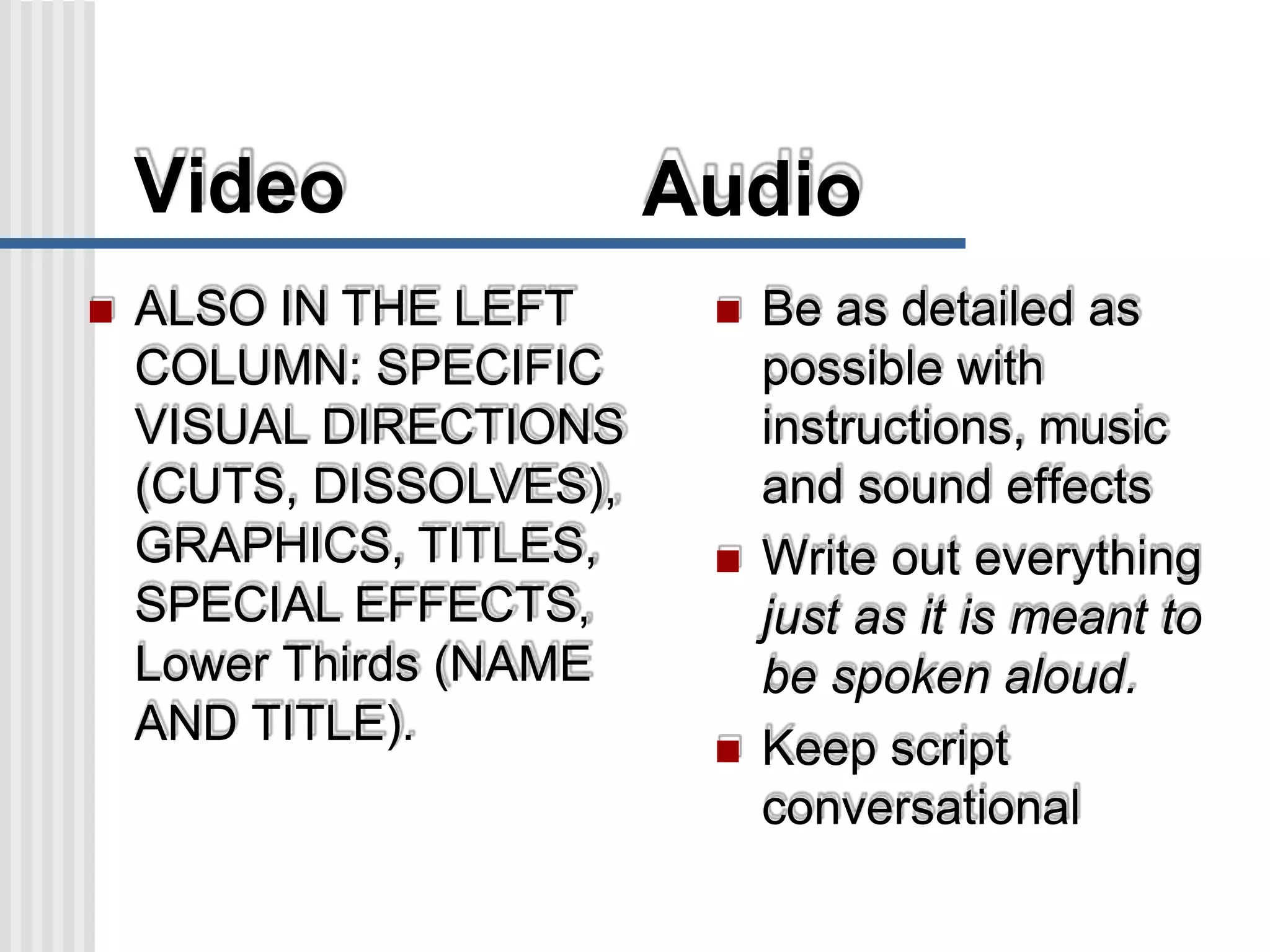 Example of Two-Column Script | PPTX