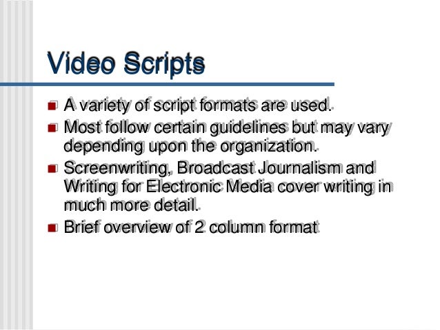 example of two column script