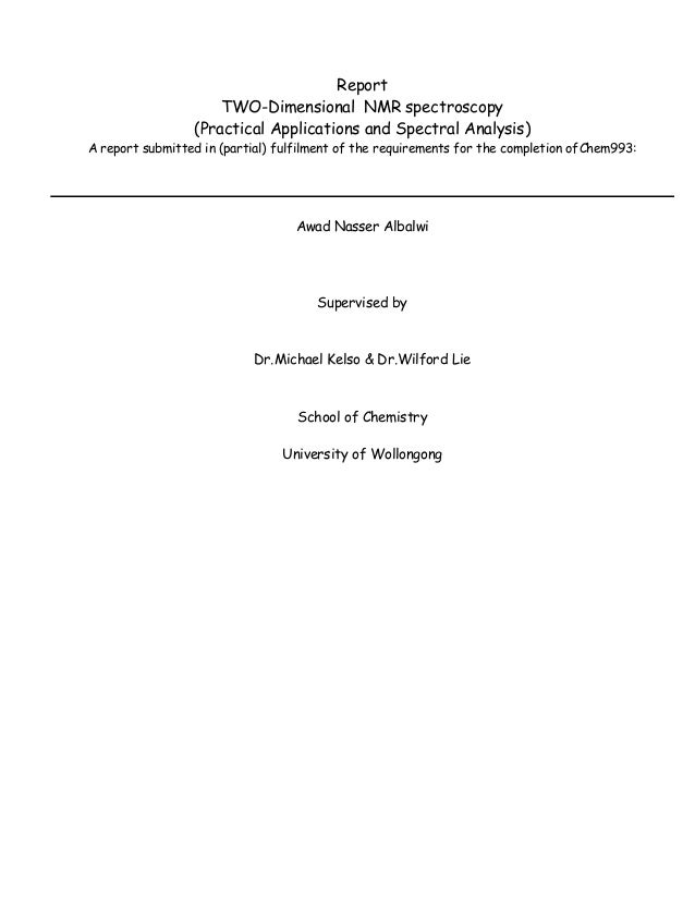 two dimensional nmr spectroscopy