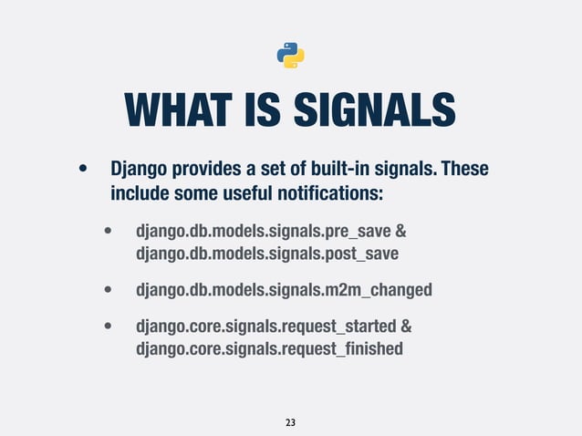 Django best practices for logging and signals | PPT