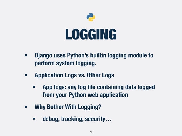 Django best practices for logging and signals | PPT