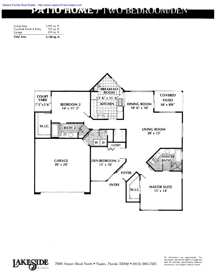 Two bedroom den of patio homes at lakeside of naples naples florida