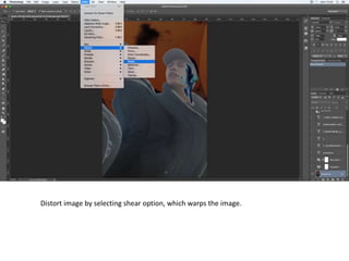 Distort image by selecting shear option, which warps the image.
 