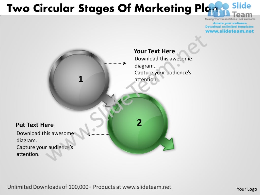 Two circular stages of marketing plan restaurant business plans power