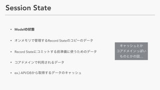 Session State
• Model
• Record State
• Record State
•
• ex.) API/DB
 
 
…
 