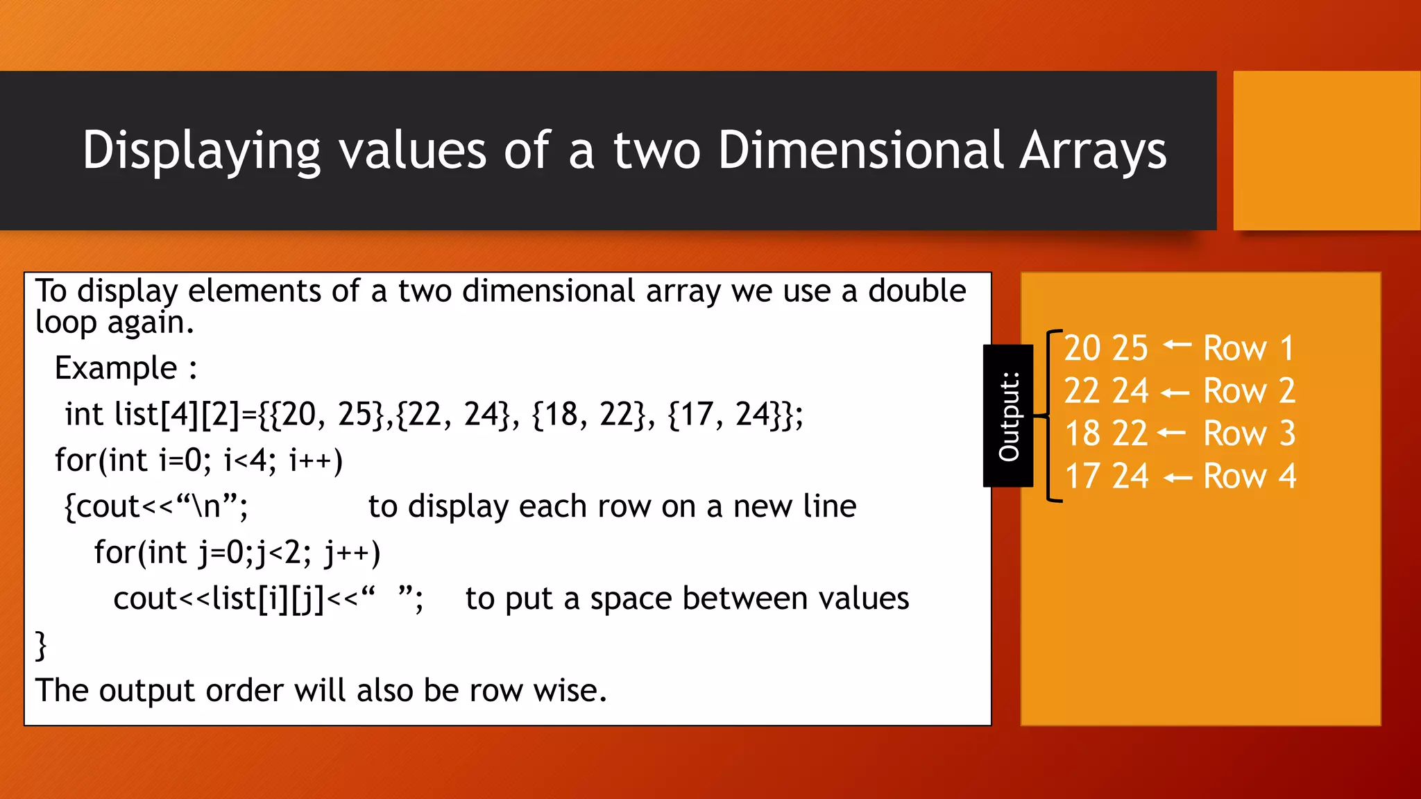 Two dimensional arrays | PPTX