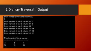 Two dimensional arrays | PPTX