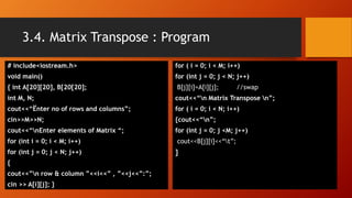Two dimensional arrays | PPTX