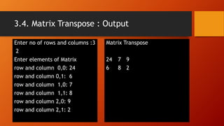 Two dimensional arrays | PPTX