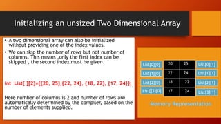 Two dimensional arrays | PPTX