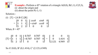 Two dimensional geometric transformation | PPTX