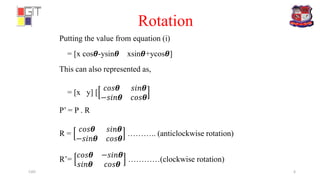 Two dimensional geometric transformation | PPTX