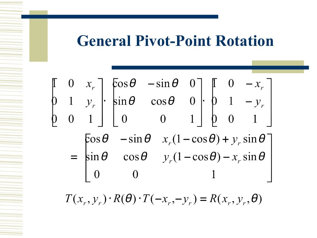 Two Dimensional Geometric Transformations Two Dimensional Geometric Transformations