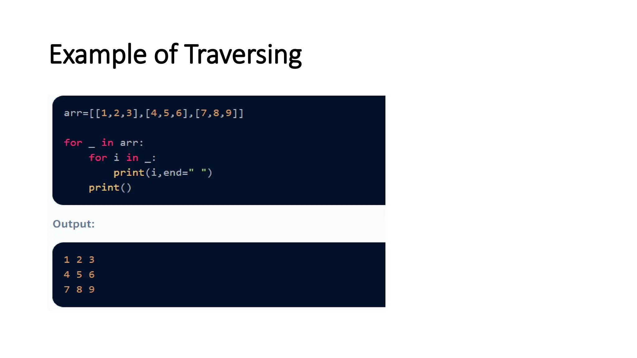 Example of Traversing 