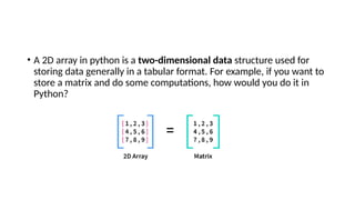 Nested lists (Two dimensional lists for Python) | PPTX | Programming ...