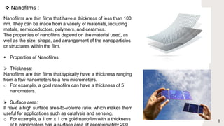 TWO DIMENSIONAL NANOMATERIALS.These materials are characterized by ...
