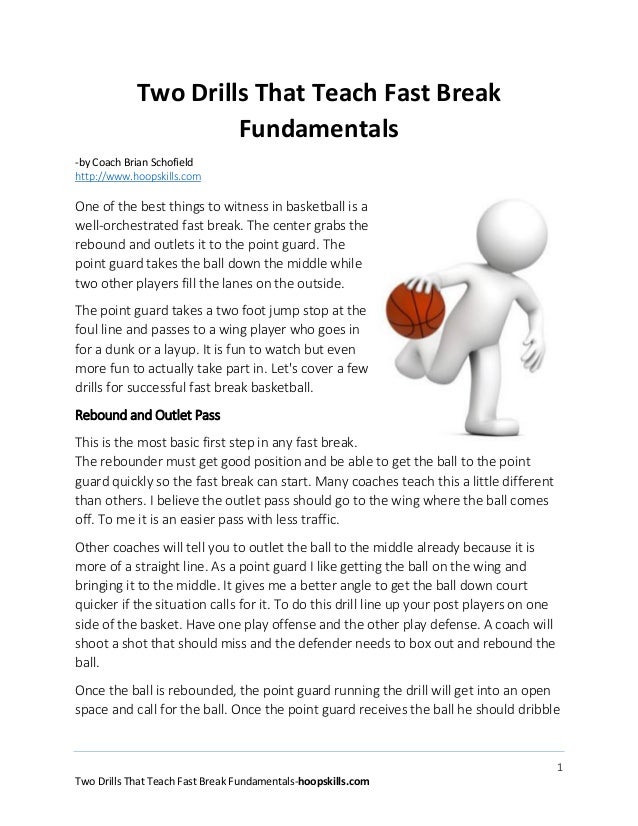 Two basketball drills that teach fast break fundamentals