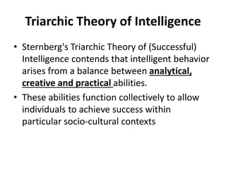 Two factor theory and Triarchic Theory | PPTX