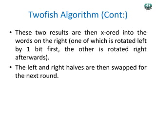 With Fish Image Cipher Code Two fish cipher | PPTX