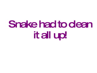 Snake had to clean it all up! 
