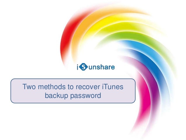 best way to recover itunes backup password
